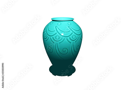 Blaue bauchige Blumenvase