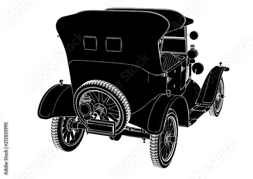 silhouette of retro car vector