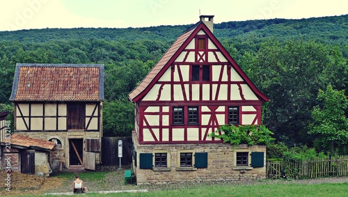 Historisches Fachwerkhaus im rheinland-pfälzischen Freilichtmuseum Bad Soberneheim
