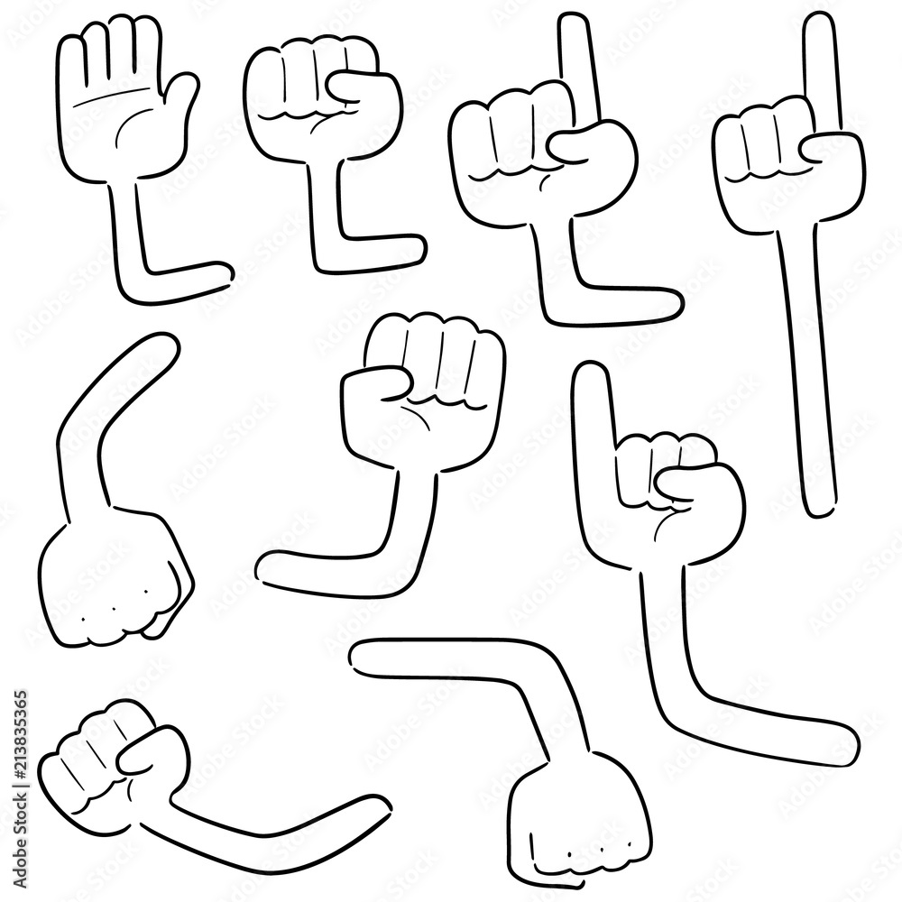 vector set of cartoon arm vector set of cartoon arm