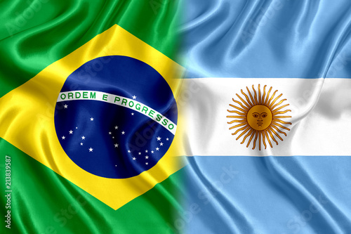 Flag of Brazil and Argentina silk