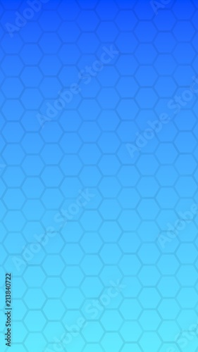 Translucent honeycomb on a gradient blue sky background. Perspective view on polygon look like honeycomb. Isometric geometry. Vertical image orientation. 3D illustration © Plastic man