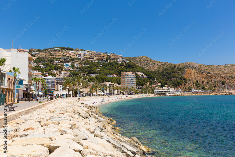 Javea Spain beautiful Platja de la Grava beach located south-east of Denia also known as Xabia