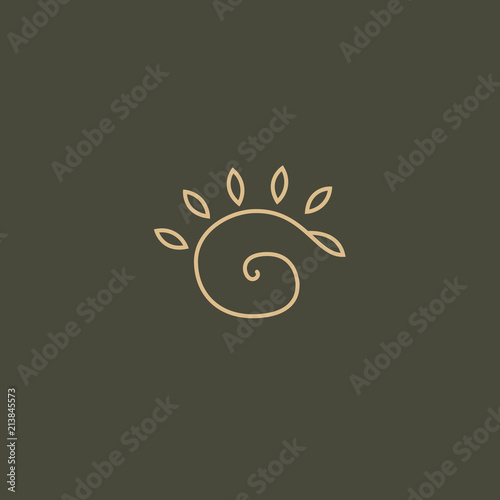 Abstract green leaf logo vector design. Environmental protection, ecology, healthy eating, Botanical Garden, park, forest, farm, agriculture vector sign.