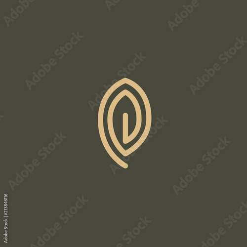 Abstract green leaf logo vector design. Environmental protection, ecology, healthy eating, Botanical Garden, park, forest, farm, agriculture vector sign.