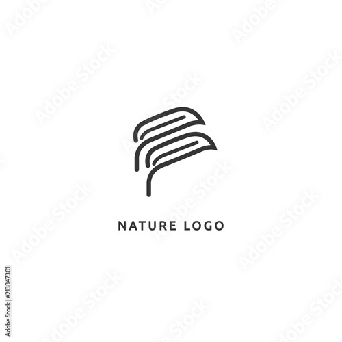 Abstract green leaf logo vector design. Environmental protection, ecology, healthy eating, Botanical Garden, park, forest, farm, agriculture vector sign.