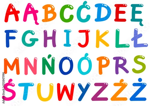 Obraz zestaw wszystkich polskich liter alfabetu