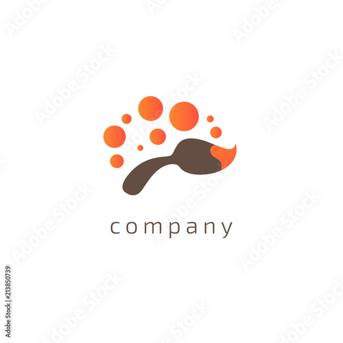 Logo brush for design template. Modern paint vector element. Art, paint, inspiration, creative agency logotype.