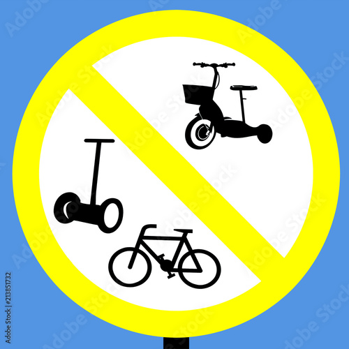 No cycles scooters and segways sign