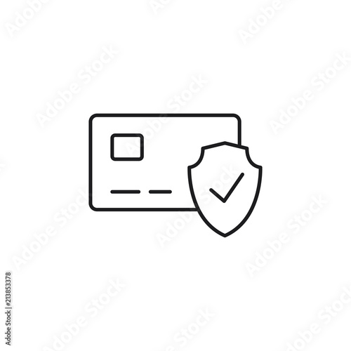 line secure payment icon on white background