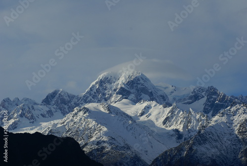 Peak in clouds  mt. Cook