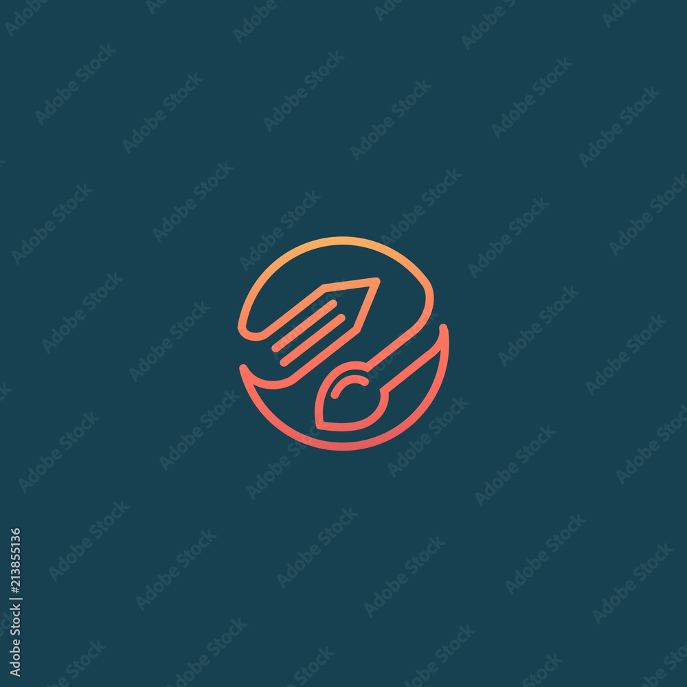 Logo brush and pencil for design template. Modern paint vector element. Art, paint, inspiration, creative agency logotype. Logo brush and pencil for design template. Modern paint vector element. Art, paint, inspiration, creative agency logotype.