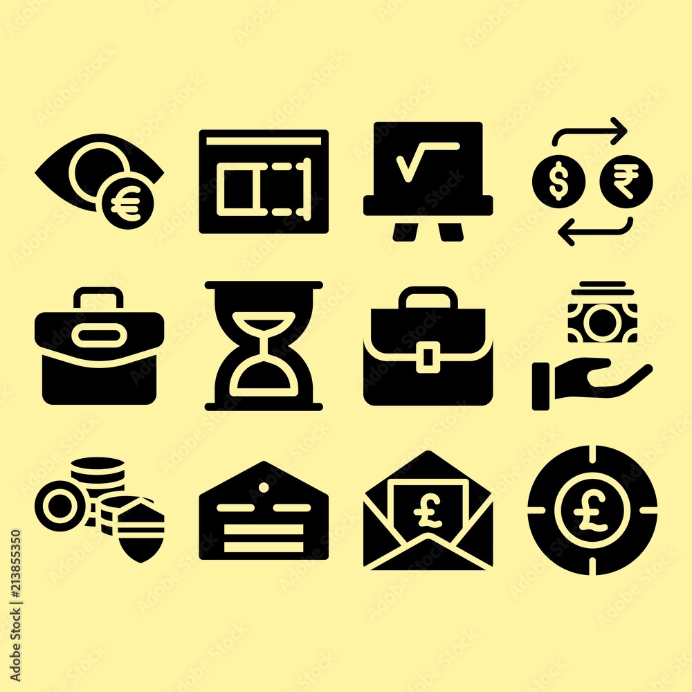 Warehouse, invoice and exchange related premium icon set Warehouse, invoice and exchange related premium icon set