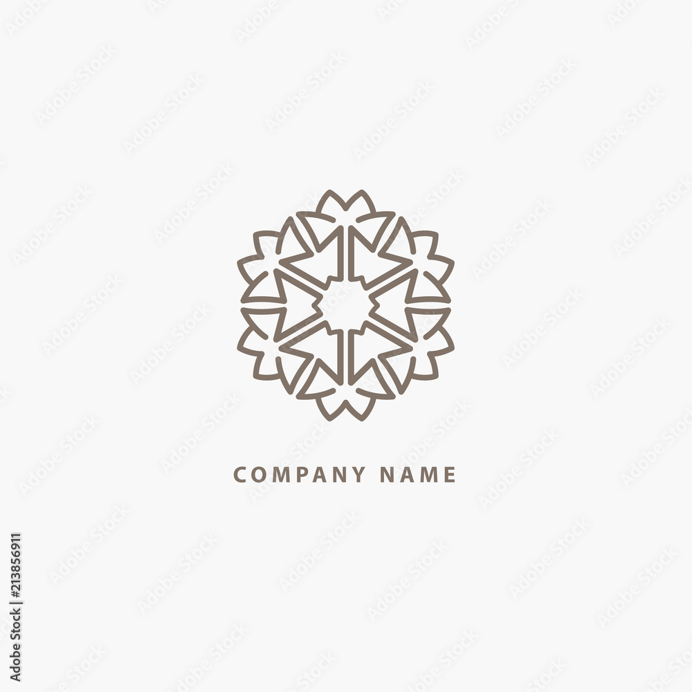 Vector floral luxury curve logo design. Round gold ornate frame. Vintage premium design vector element. Vector floral luxury curve logo design. Round gold ornate frame. Vintage premium design vector element.