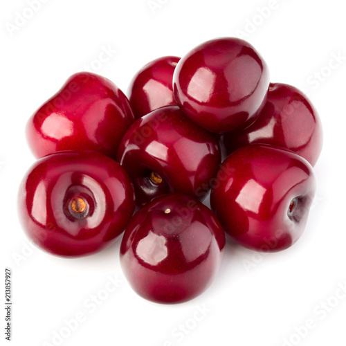 Sweet ripe cherry isolated on white background cutout