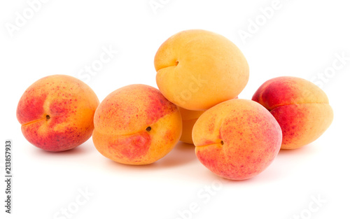 A bunch of apricot fruit isolated on white background cutout