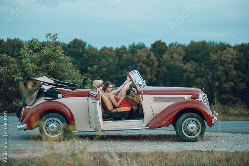 lady in a car