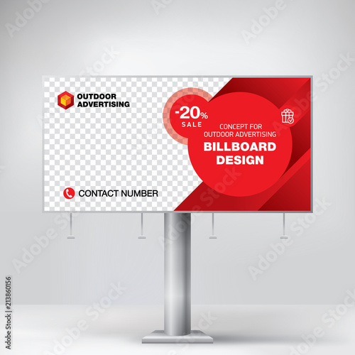Billboard, creative design for outdoor advertising, banner for posting photos and text, modern graphic background, business concept for promotion