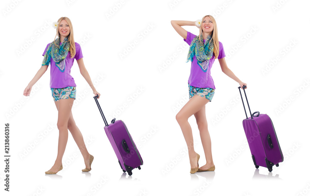 Woman preparing for travel on summer vacation Woman preparing for travel on summer vacation