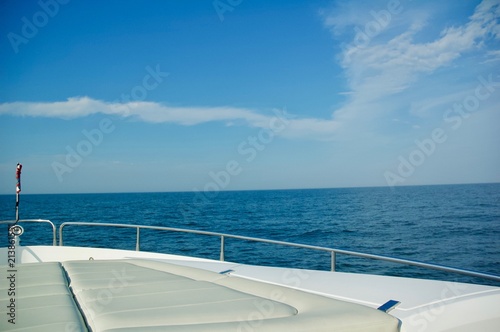 Luxury Yacht Cruising the Ocean in Newport, Rhode Island. © Wellington Marketing