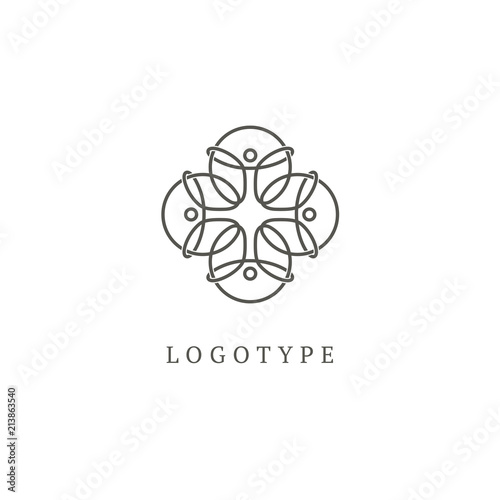 Vector celtic luxury curve logo design. Polygon ornate frame. Vintage premium design vector element.