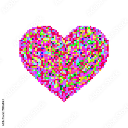 pixel colorful heart