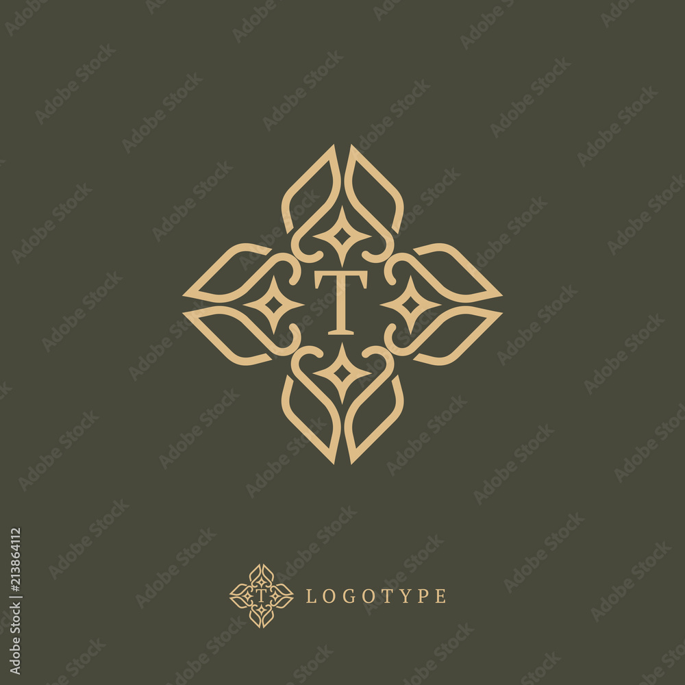 Obraz premium Monogram design elements, graceful template. Calligraphic elegant round frame for initials wedding illustration