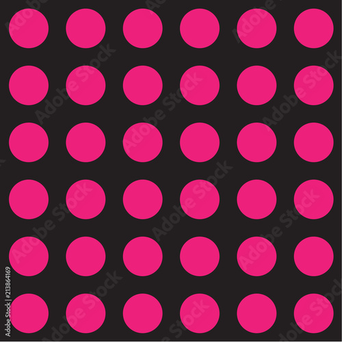 pink polka dots on black background
