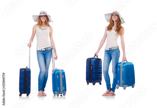 Woman planning to go on summer vacation