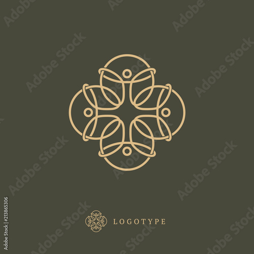 Vector celtic luxury curve logo design. Polygon ornate frame. Vintage premium design vector element.