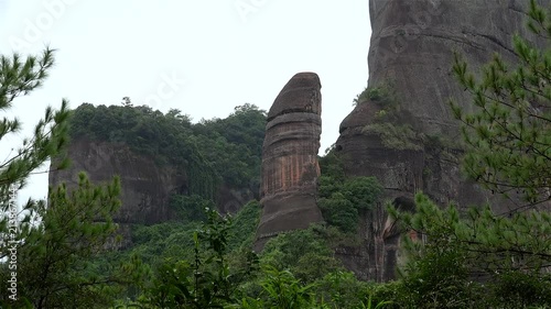 Yang Yuan Stone in the Mount Danxia geopark. Guangdong, China photo