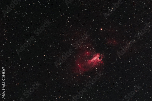 The Omega Nebula in the constellation Sagittarius as seen from Mannheim in Germany.