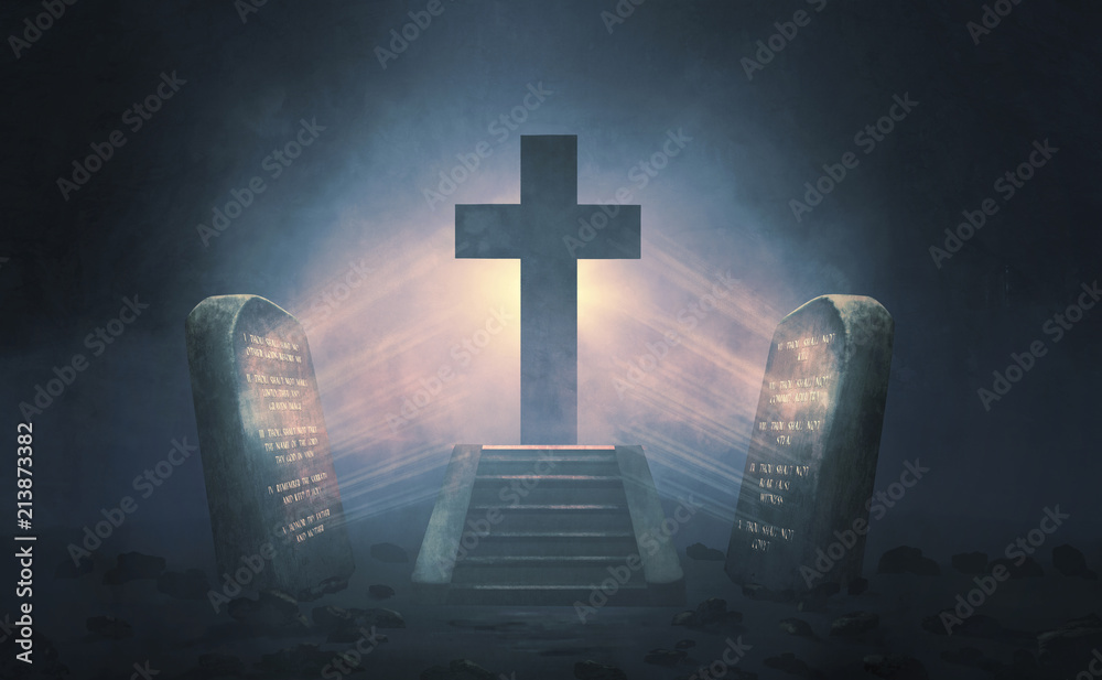 Obraz premium Ten commandments and Jesus