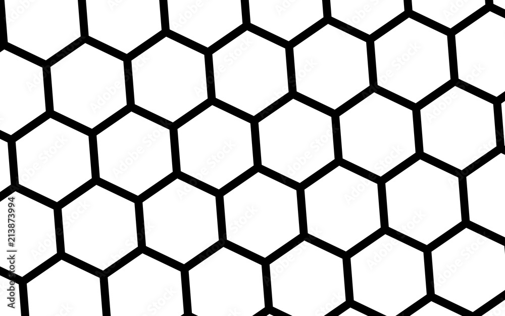 Black honeycomb on a white background. Isometric geometry. 3D illustration Black honeycomb on a white background. Isometric geometry. 3D illustration