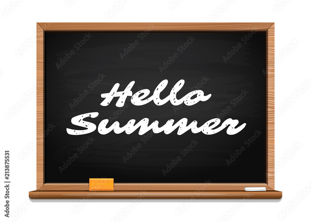 Obraz premium Hello summer. Summer lettering design. Vector illustration