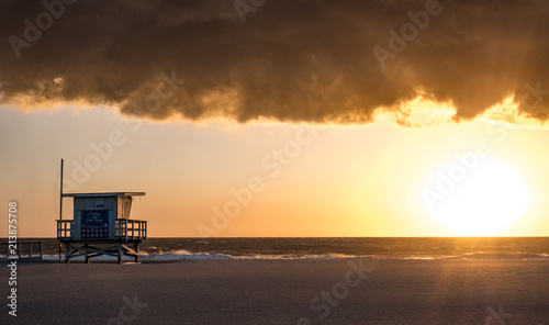 Lifeguard Tower at Sunset © Zack