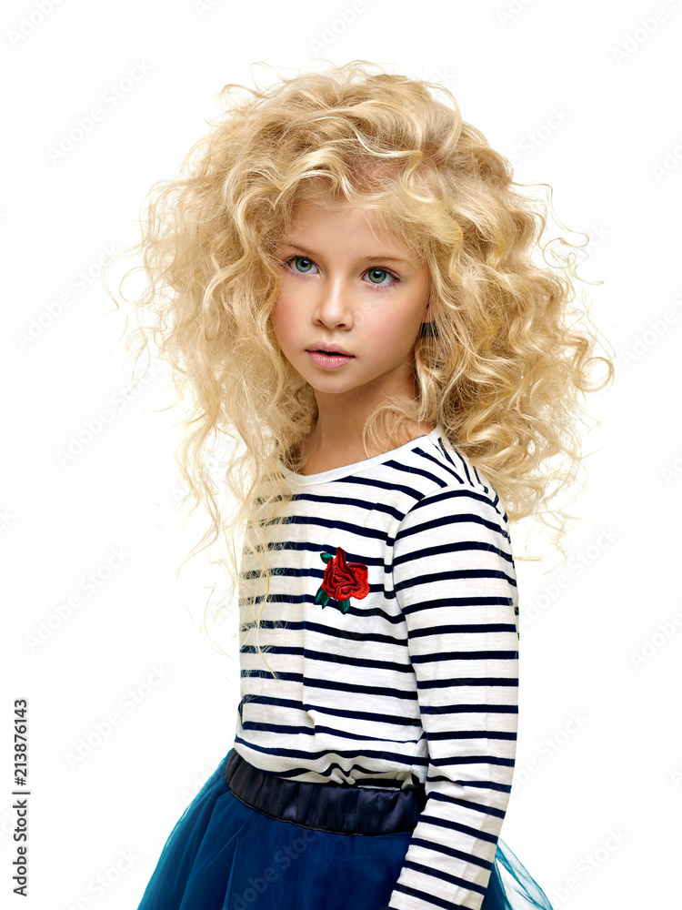 Portrait of the beautiful child on white background Portrait of the beautiful child on white background