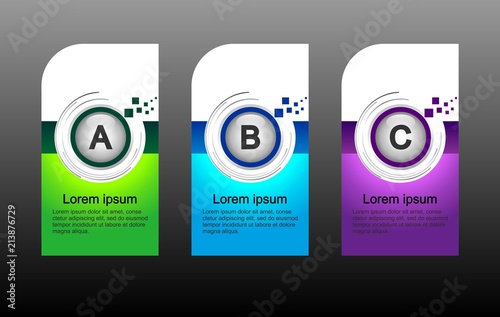 set of three digital banners
