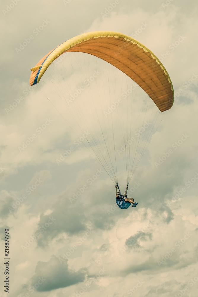 A man paragliding