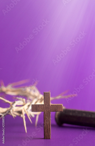 Symbols of the Crucifixion with a Nail and the Crown of Throns