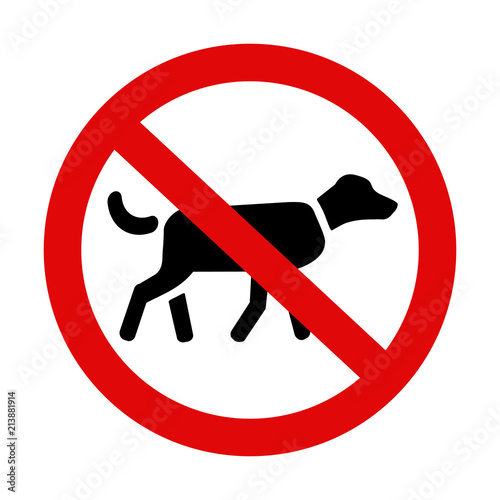 No dogs allowed sign. EPS8 vector icon, isolated on white background.