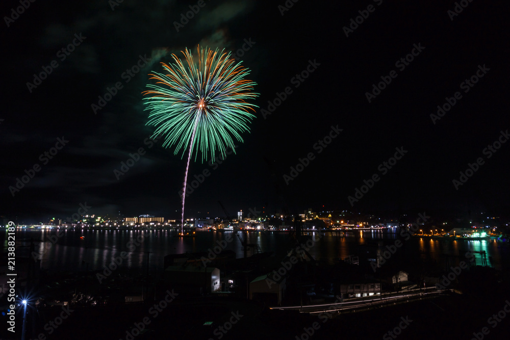 気仙沼湾 冬花火 winter fireworks