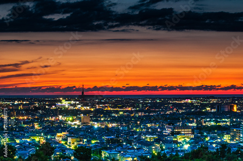 夕焼けと夜景