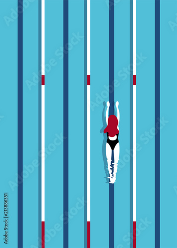 Aerial view of a swimming pool