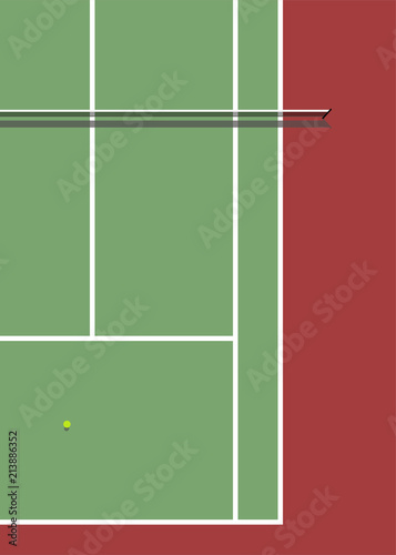 Aerial view of a tennis court