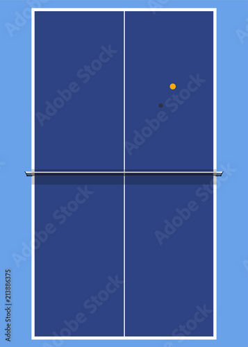 Aerial view of a table tennis table