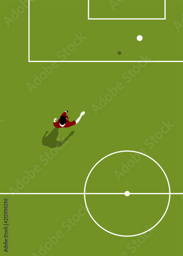 Aerial view of a soccer field