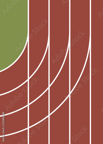 Aerial view of a running track