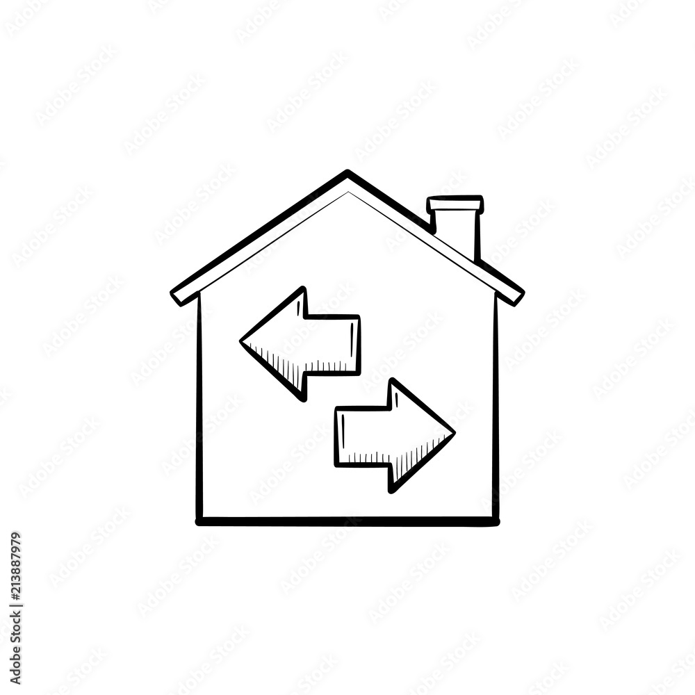 Property resale hand drawn outline doodle icon Property resale hand drawn outline doodle icon