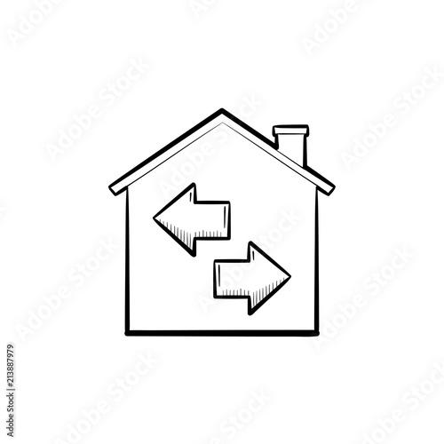 Quadro em tela Property resale hand drawn outline doodle icon